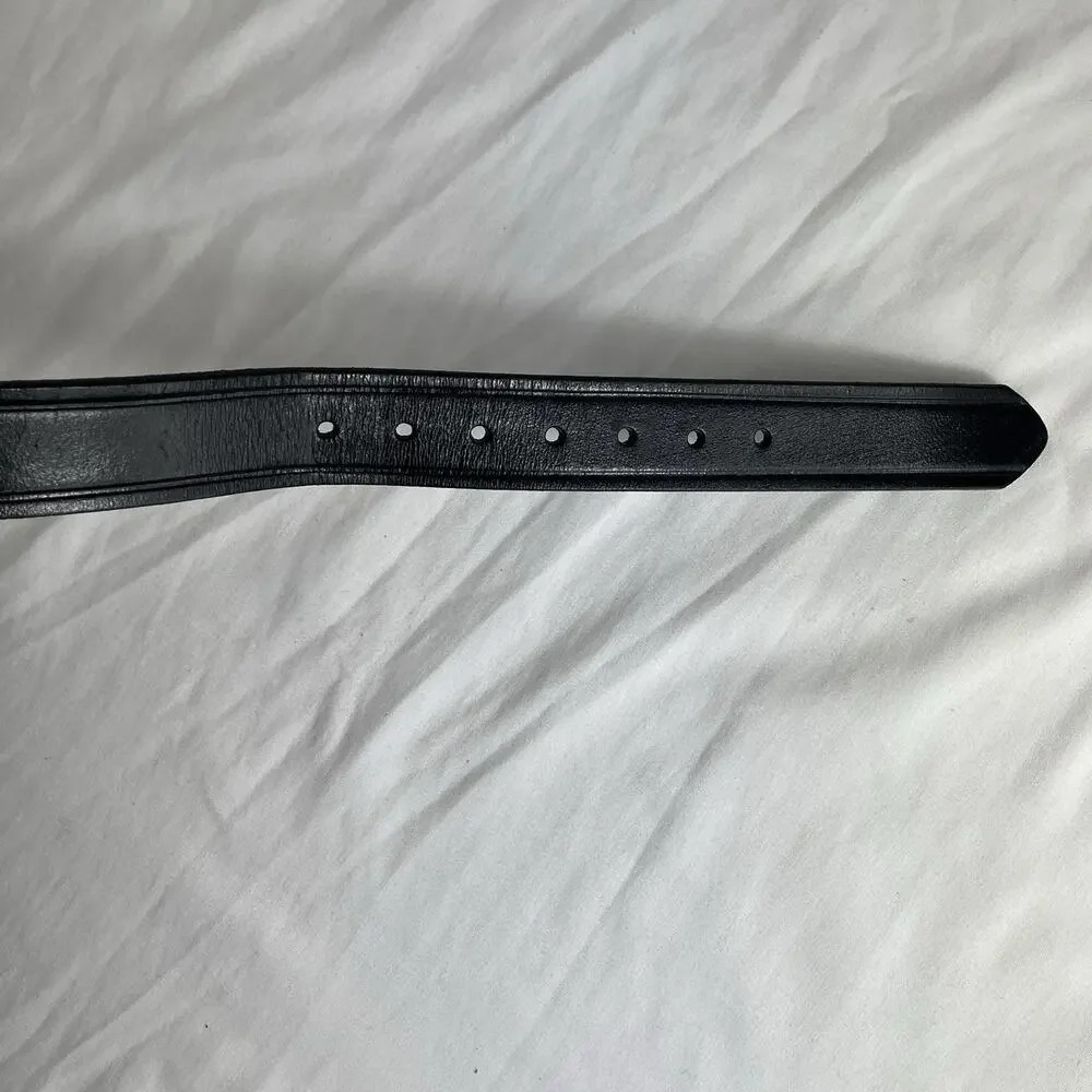 Unbranded Mens Black Genuine Leather Belt Size 48 Slim